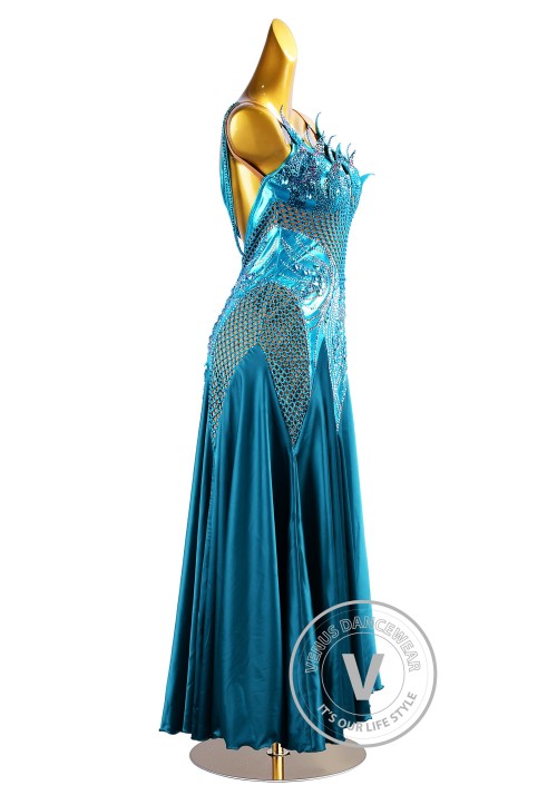 Green Lake Smooth Waltz Ballroom Competition Dance Dress