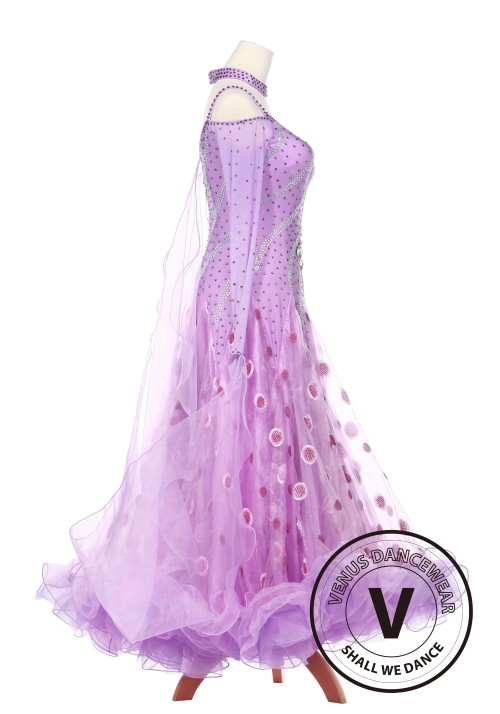 Lavender Fairy Smooth Foxtrot Waltz Ballroom Standard Competition Women Dress