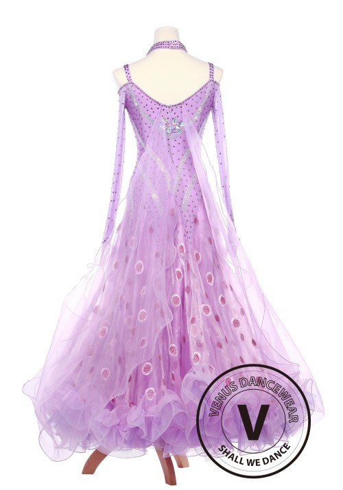 Lavender Fairy Smooth Foxtrot Waltz Ballroom Standard Competition Women Dress