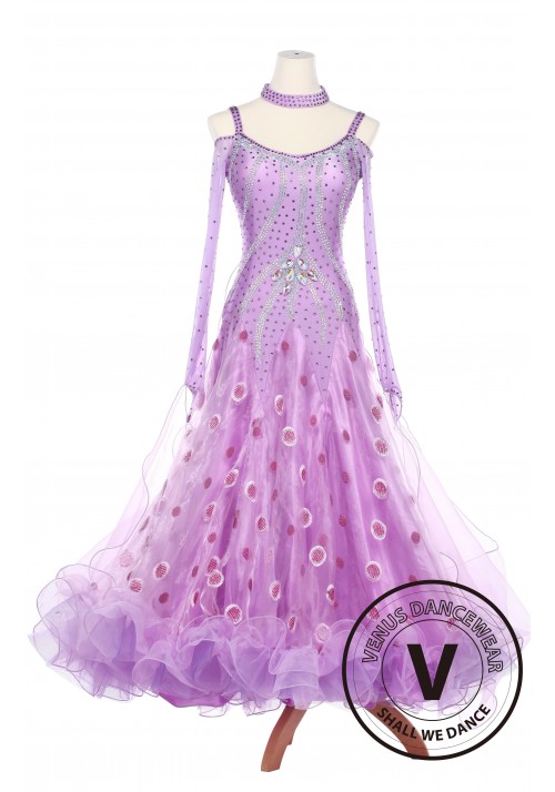 Lavender Fairy Smooth Foxtrot Waltz Ballroom Standard Competition Women Dress