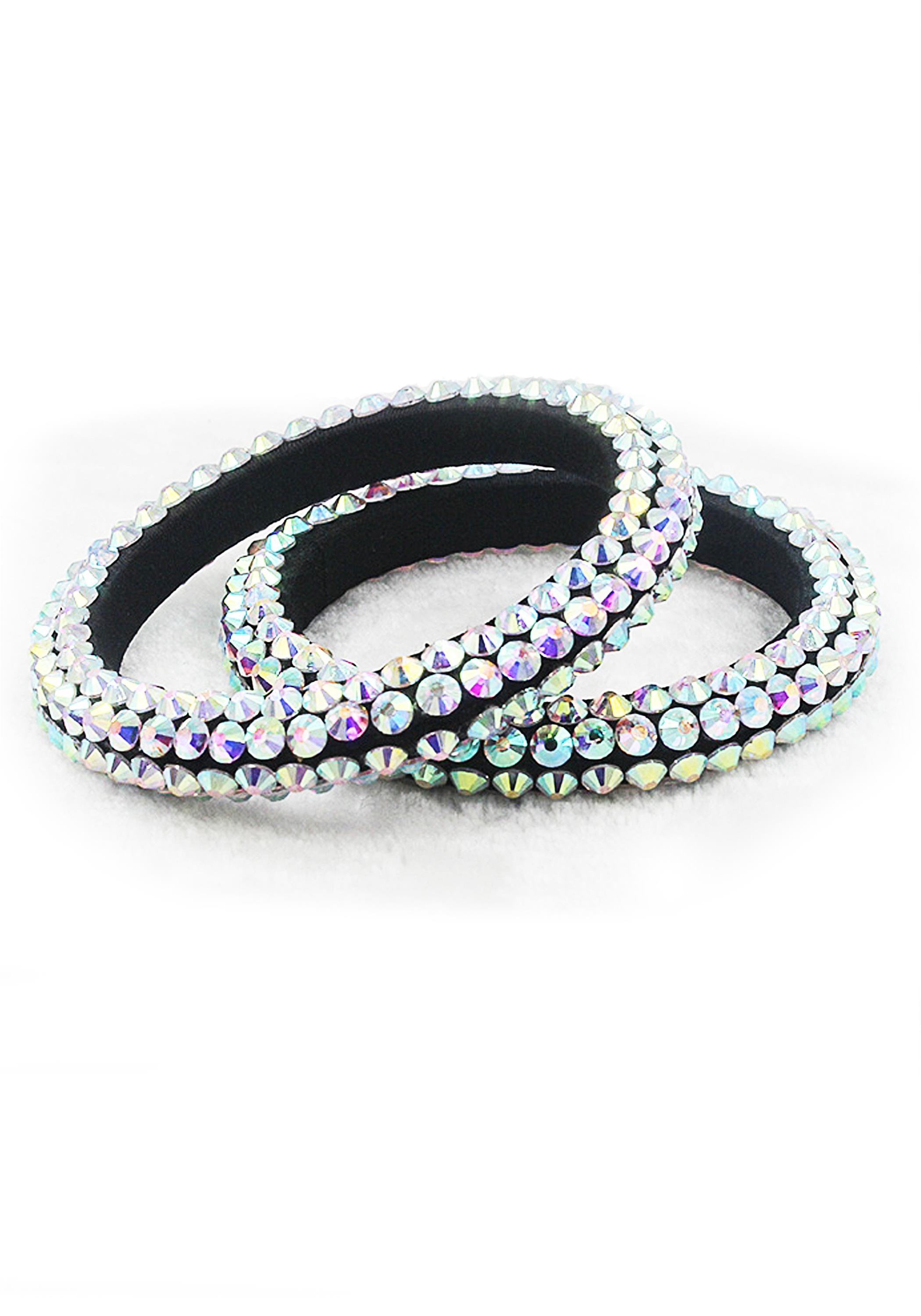 Luminous Black AB Crystals Bangles BL0007