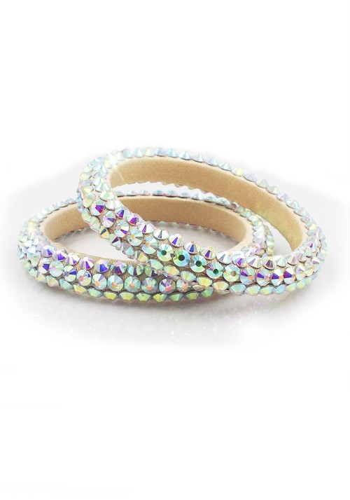 Luminous Beige AB Crystals Bangles BL0009