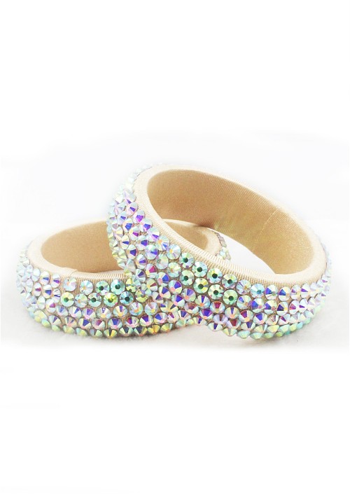 Luminous Bold Luxe Beige AB Crystals Bangles WBL0009