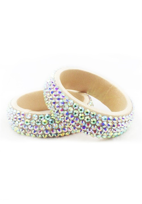 Luminous Bold Luxe Beige AB Crystals Bangles WBL0009