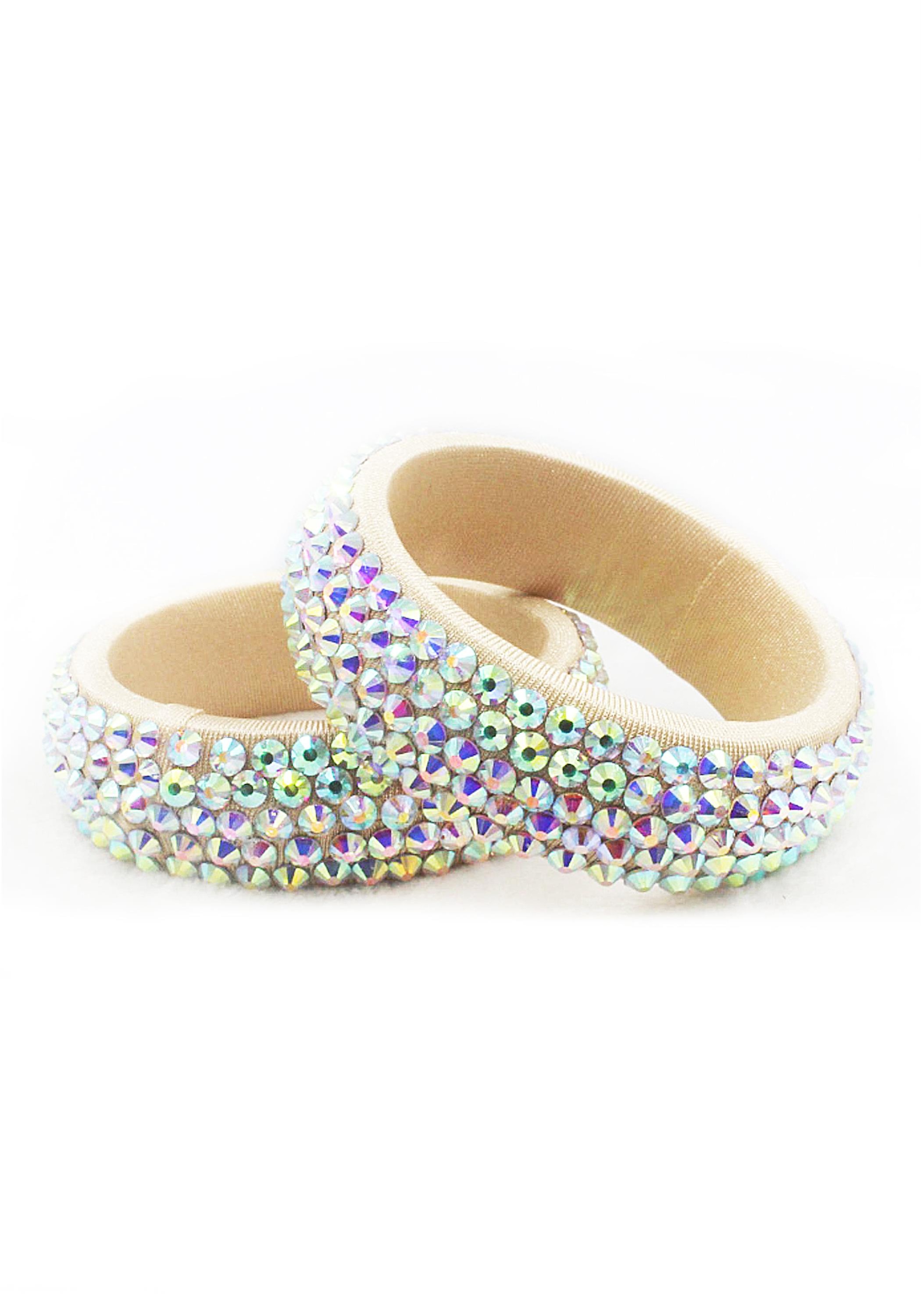 Luminous Bold Luxe Beige AB Crystals Bangles WBL0009