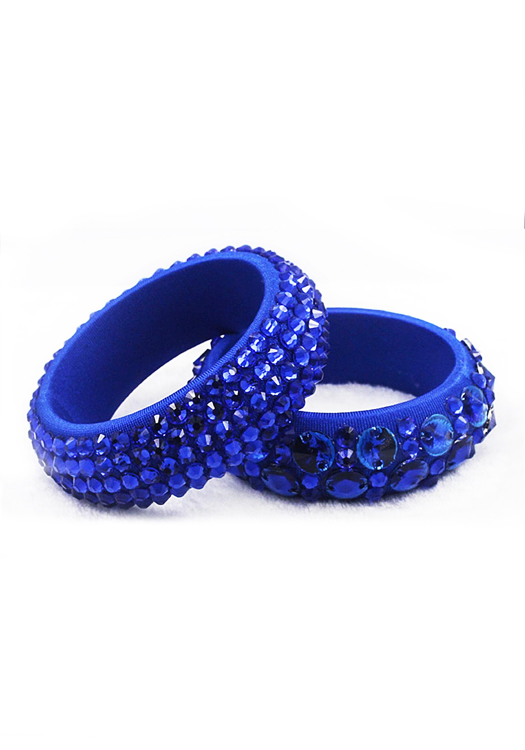 Luminous Bold Luxe Royal Blue Crystals Bangles WBL0003