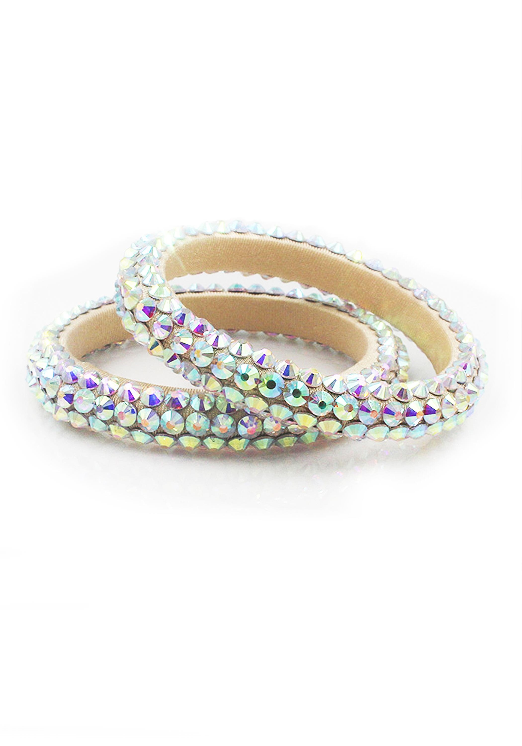 Luminous Beige AB Crystals Bangles BL0009