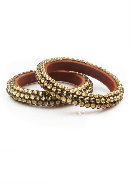 Luminous Bronze Brown Crystals Bangles BL0010