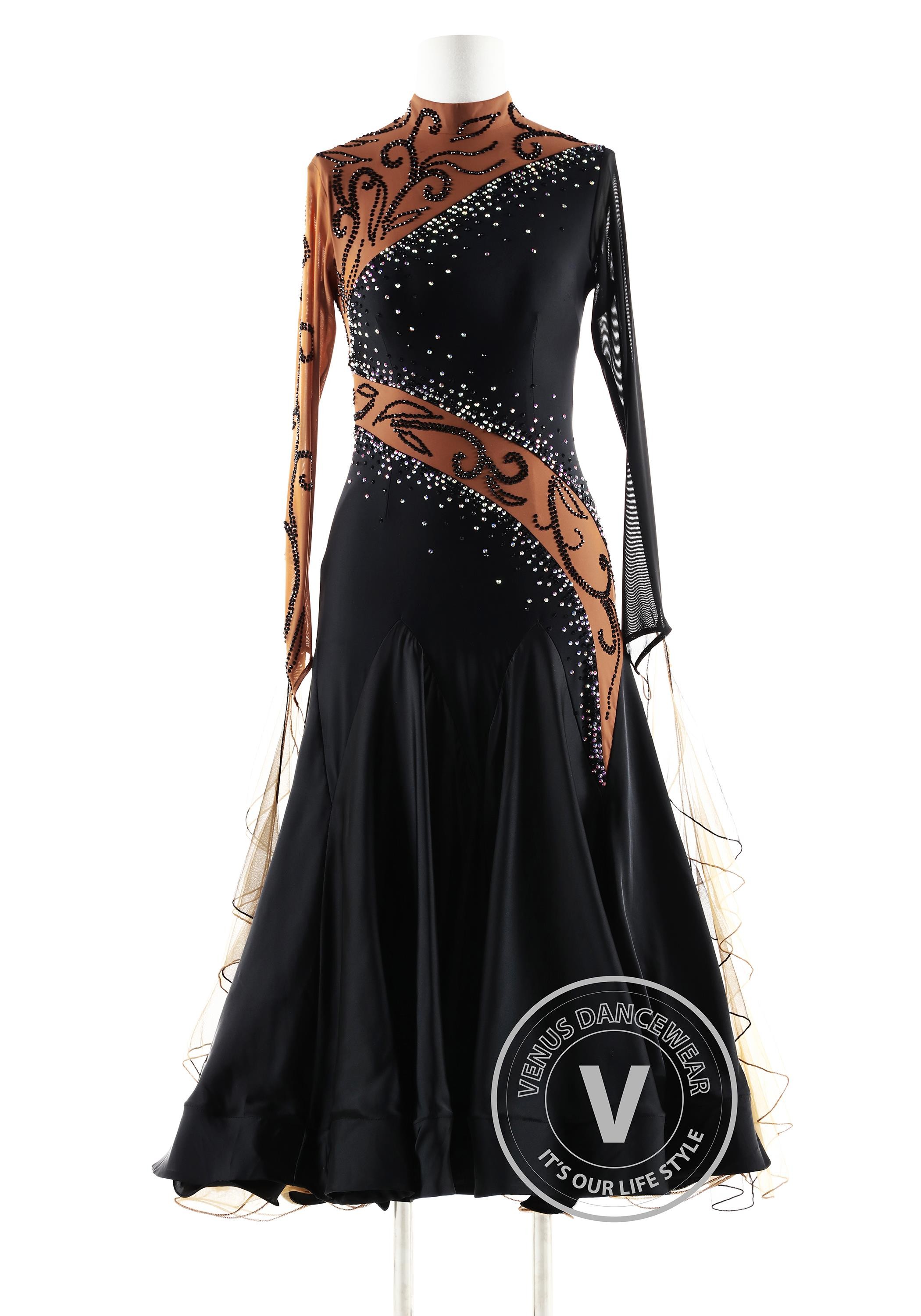 Black Pearl Princess Ballroom Competition Dance Dress