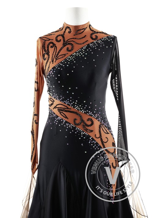 Black Pearl Princess Ballroom Competition Dance Dress