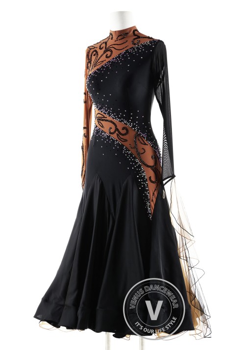 Black Pearl Princess Ballroom Competition Dance Dress