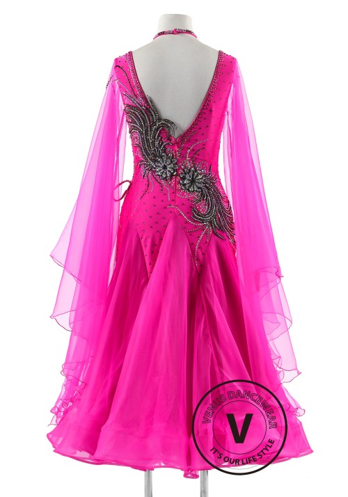 Magenta Spirit Ballroom Waltz Dance Dress For Competition