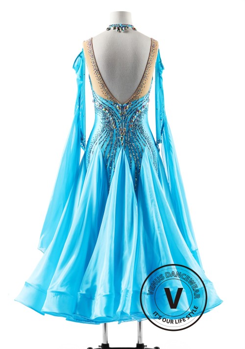 Sky's Embrace Waltz Smooth Performance Ballroom Competition Dance Dress