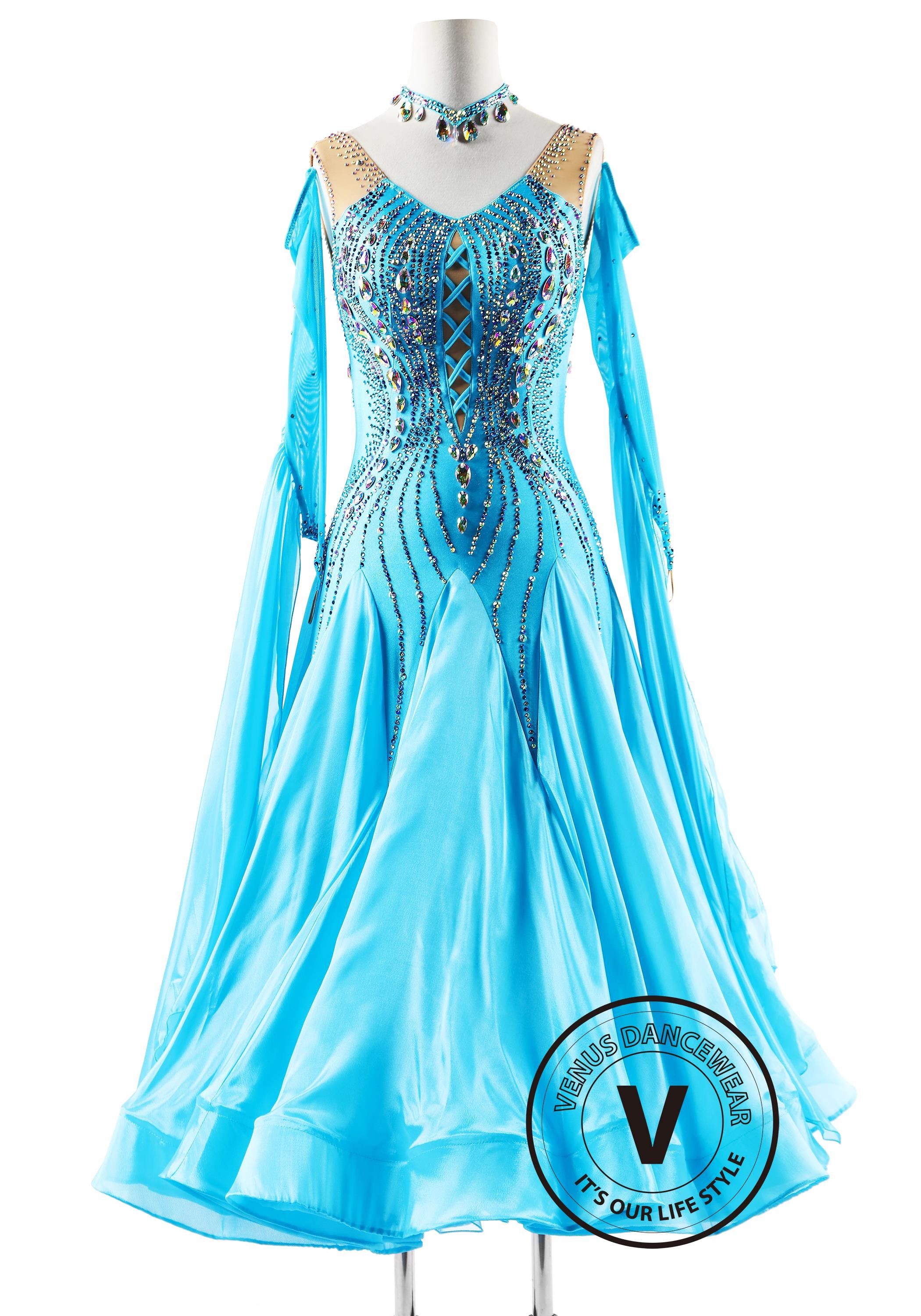 Sky's Embrace Waltz Smooth Performance Ballroom Competition Dance Dress