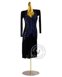 Midnight Sapphire Rhythm Latin Dress for Dance Competition