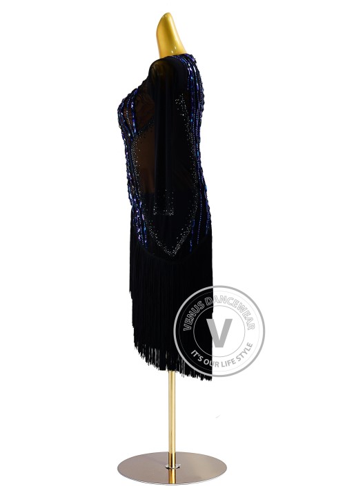 Midnight Sapphire Rhythm Latin Dress for Dance Competition