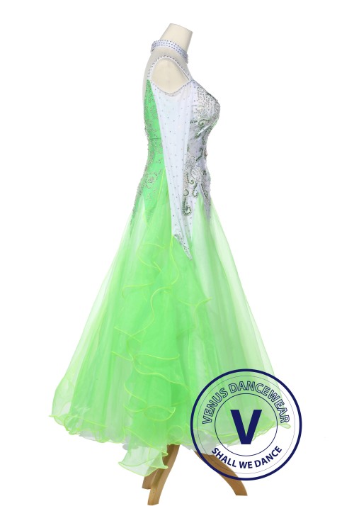 Apple Green Women Ballroom Dance Smooth Standard Waltz Competition Dress