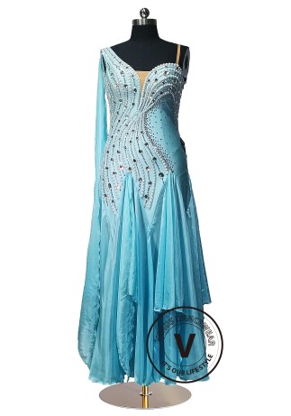 Celestial Grace Waltz Ballroom Dress Smooth Competition Dresses