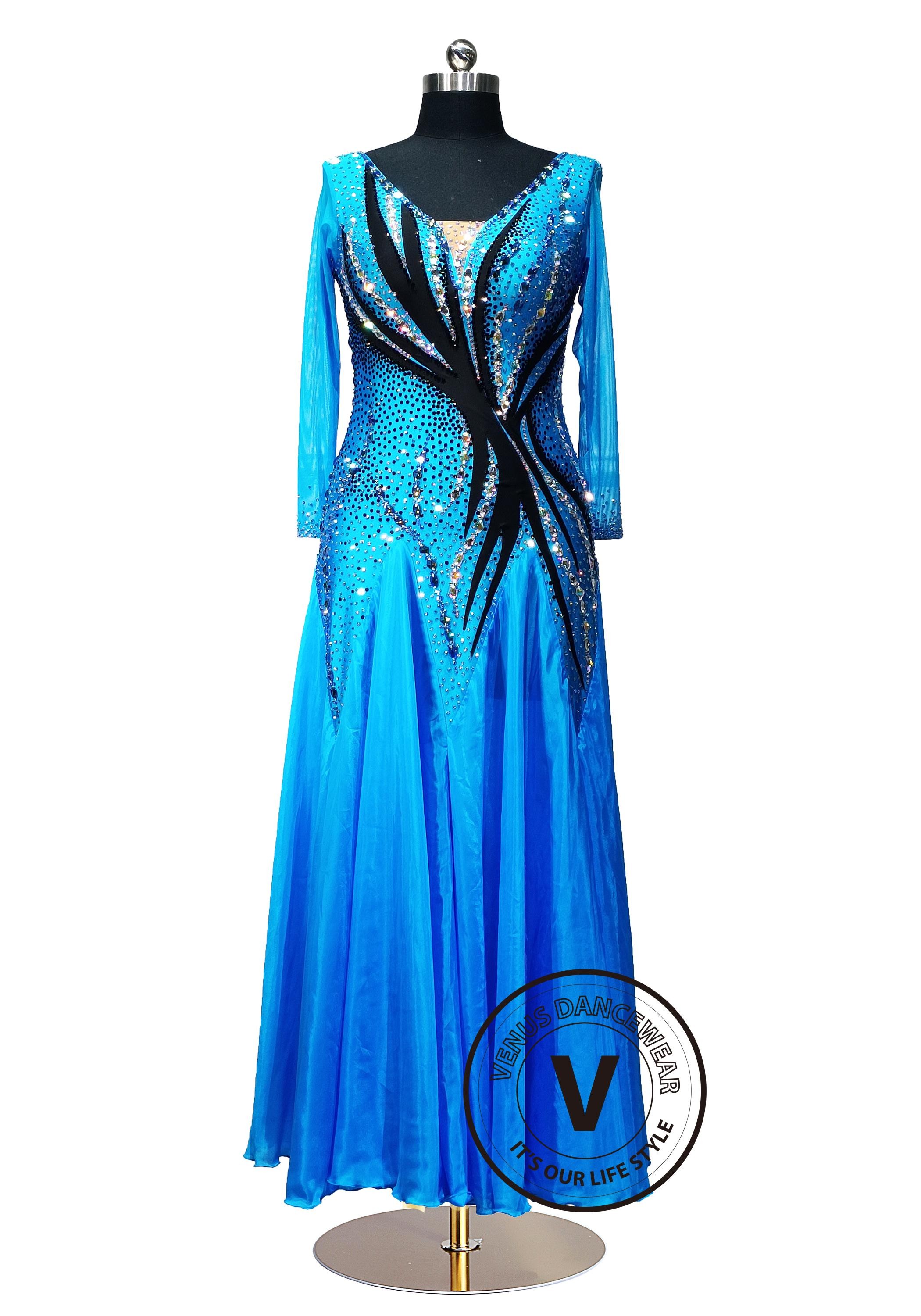 Midnight Tides Waltz Ballroom Dress Smooth Competition Dresses