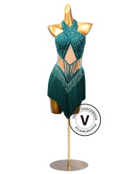 Teal Serenade Latin Rhythm Dance Competition Dress