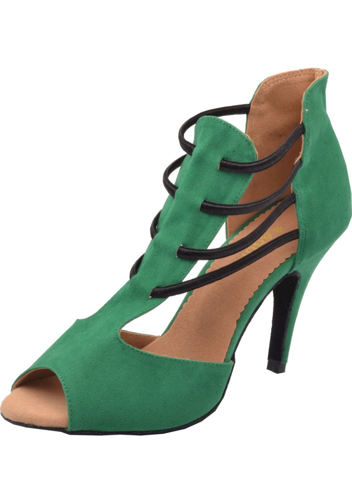Step into style with these vibrant green Latin rhythm dance shoes. The elegant design and comfortable fit make them perfect for