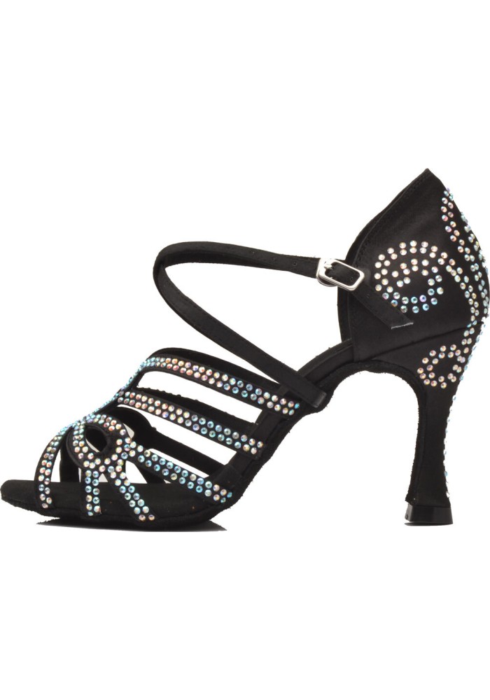 Shoes Rythm Design Women Latin Rhythm Dance Shoes with Crystals CSM-0834-Black