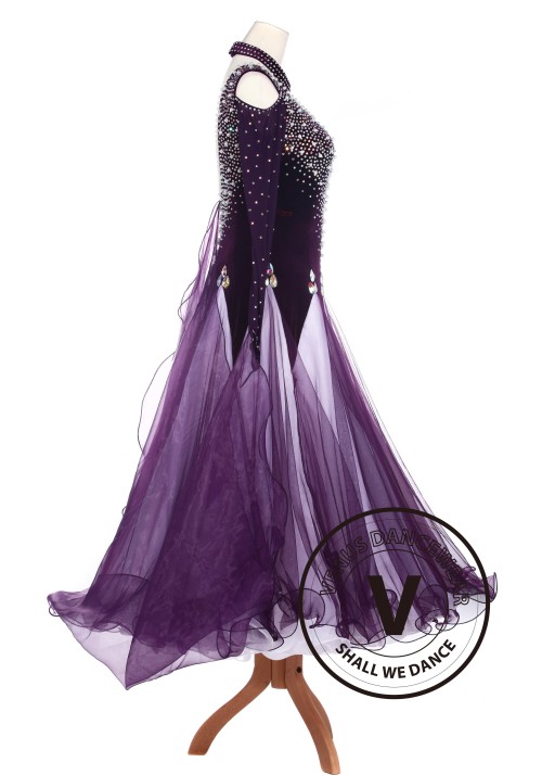 Royal Purple Ballroom Smooth Dance Competition Dress