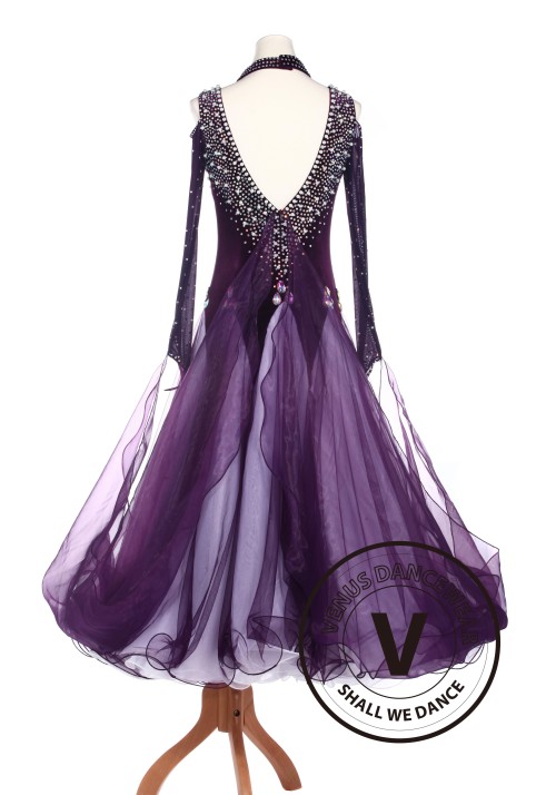 Royal Purple Ballroom Smooth Dance Competition Dress