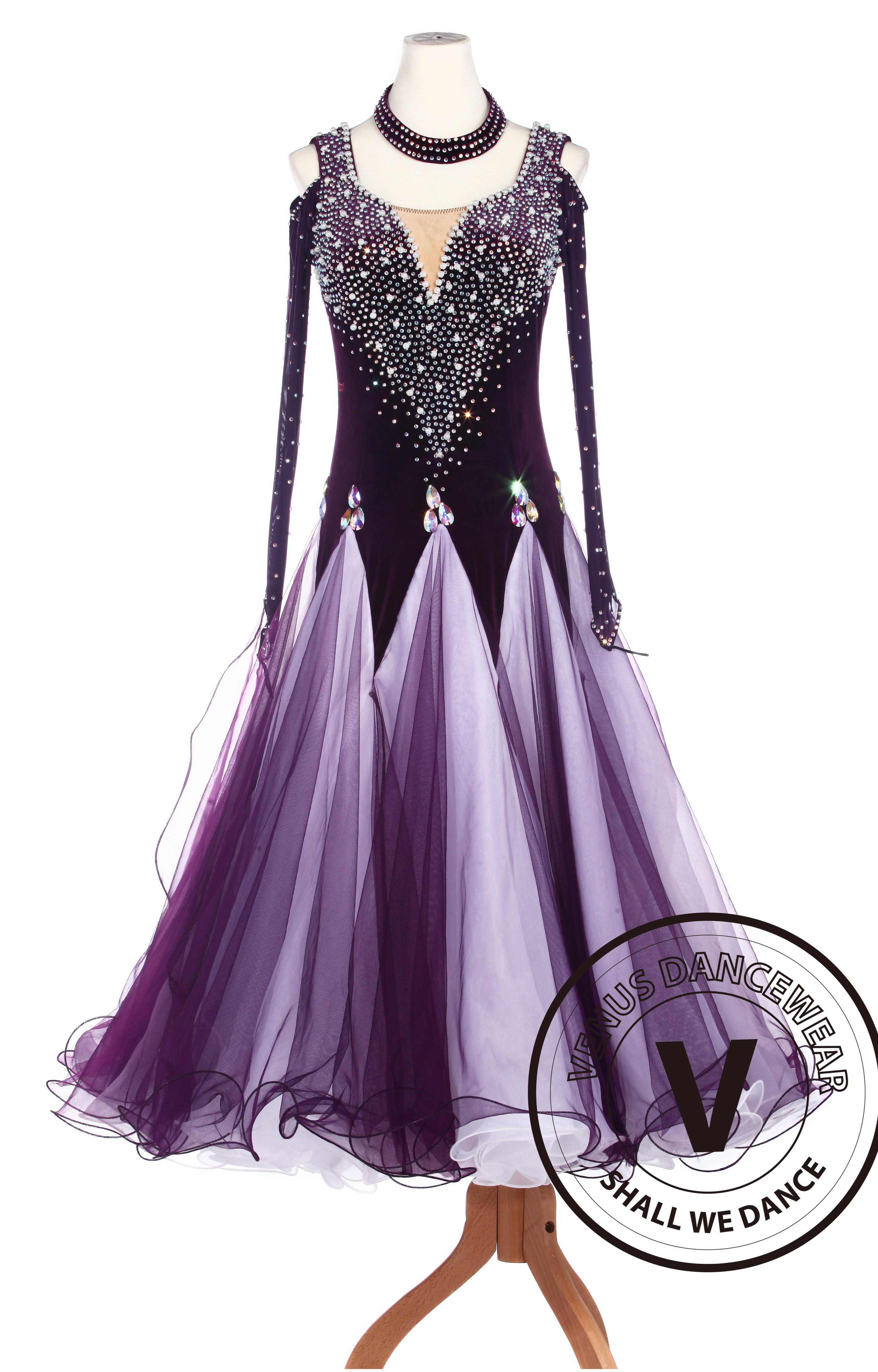 purple ballroom gowns