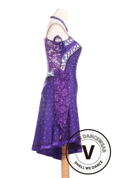 Purple Latin Competition American Rhythm Salsa Rumba Dance Dress