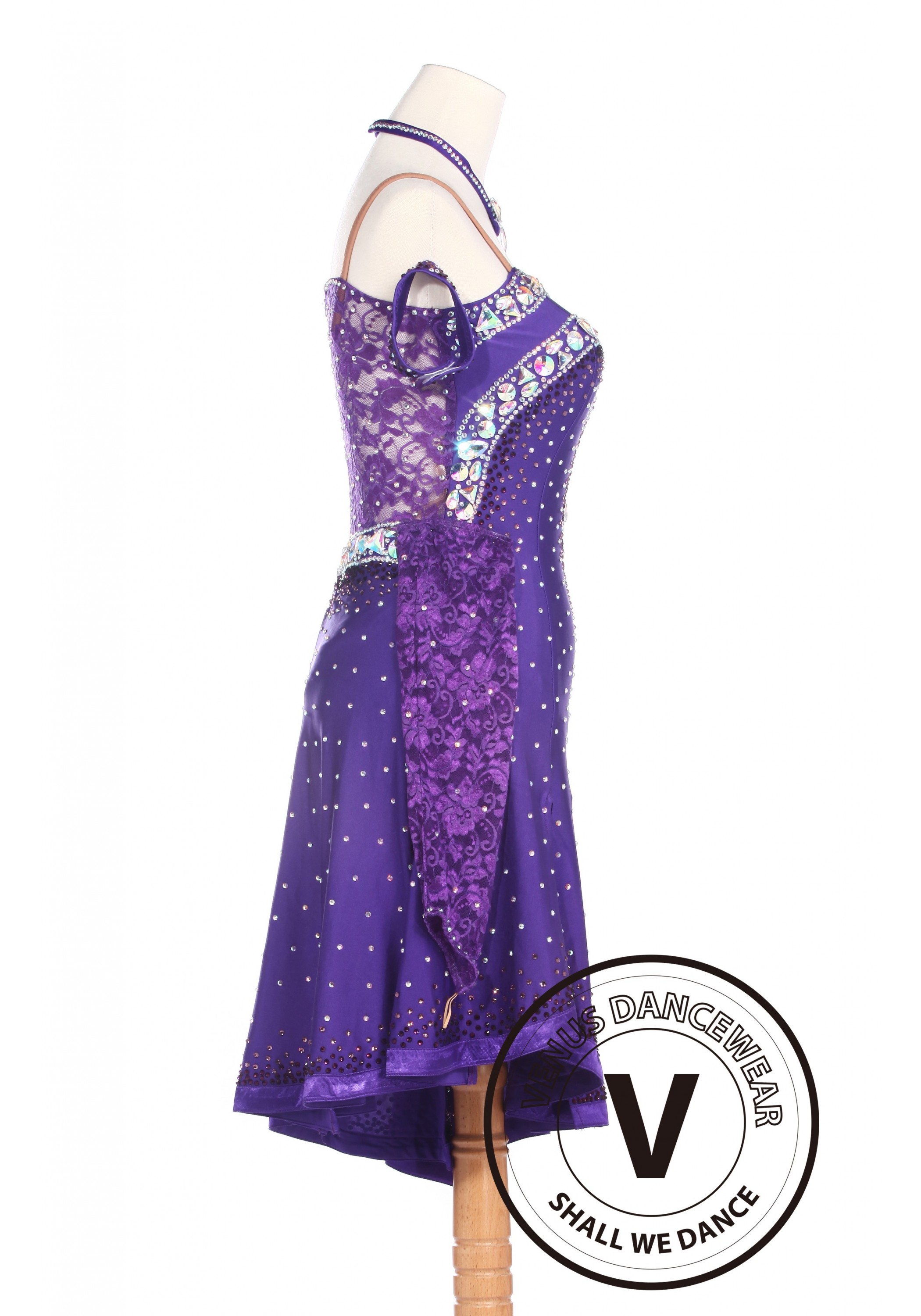 L3958 Ballroom Rhythm salsa Latin samba swing dance dress US 8 purple