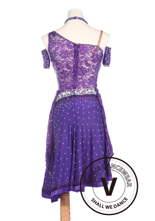 Purple Latin Competition American Rhythm Salsa Rumba Dance Dress