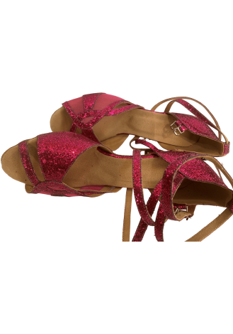 Sparkling pink Latin rhythm dance shoes. Perfect for your next performance.