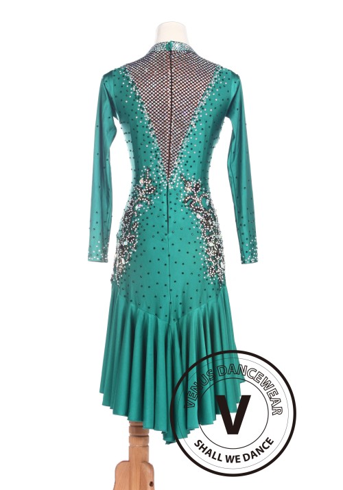 Green Women Ballroom Salsa Latin Rumba Swing Dance Dress