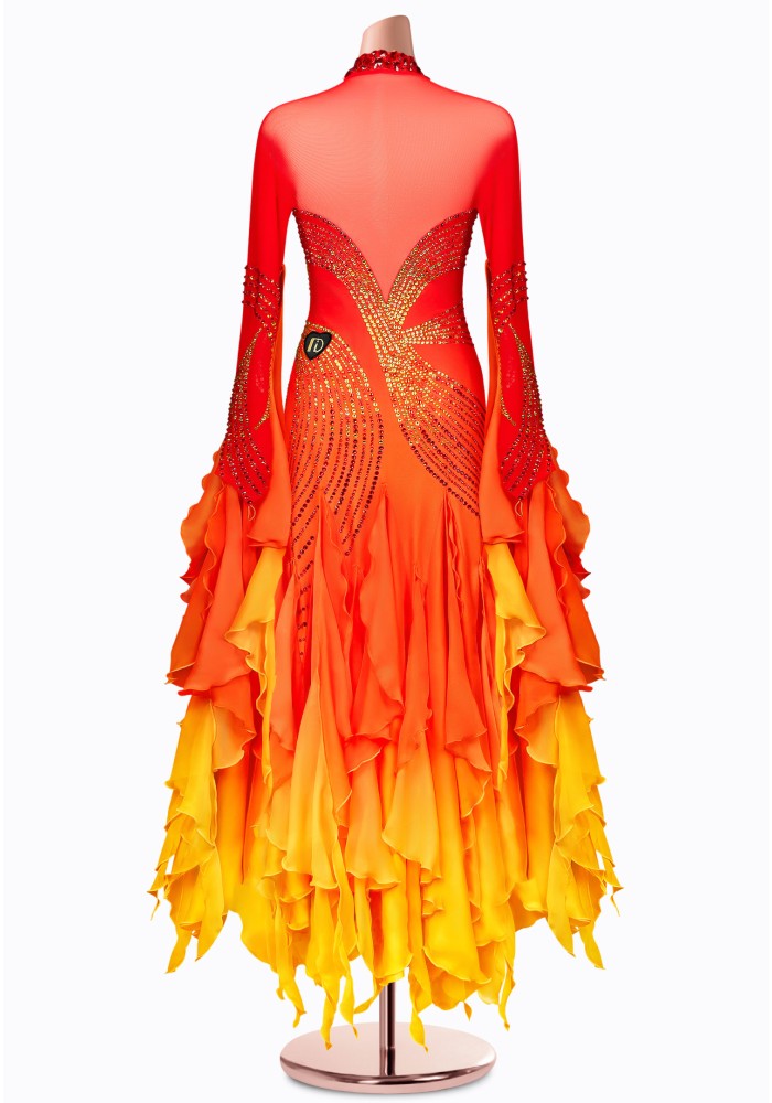 Sunrise Ombre Ballroom Dance Gown TID-BM1059