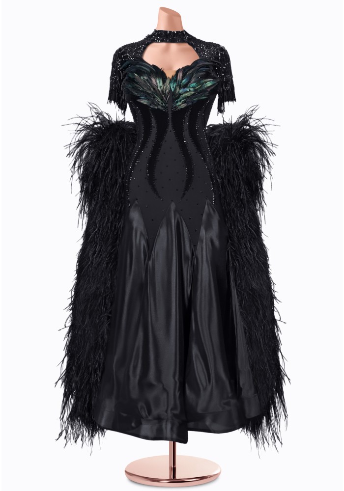 Dark Raven Ballroom Dance Gown TID-BM1062