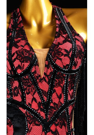 Laced Flame Desire Waltz Ballroom Dress Smooth Competition Dresses