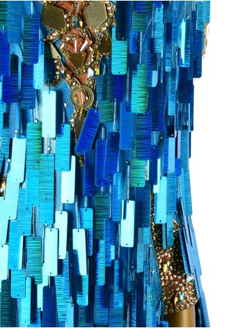 Sky Blue Mirage Latin Rhythm Chacha Salsa Rumba Competition Dance Dress