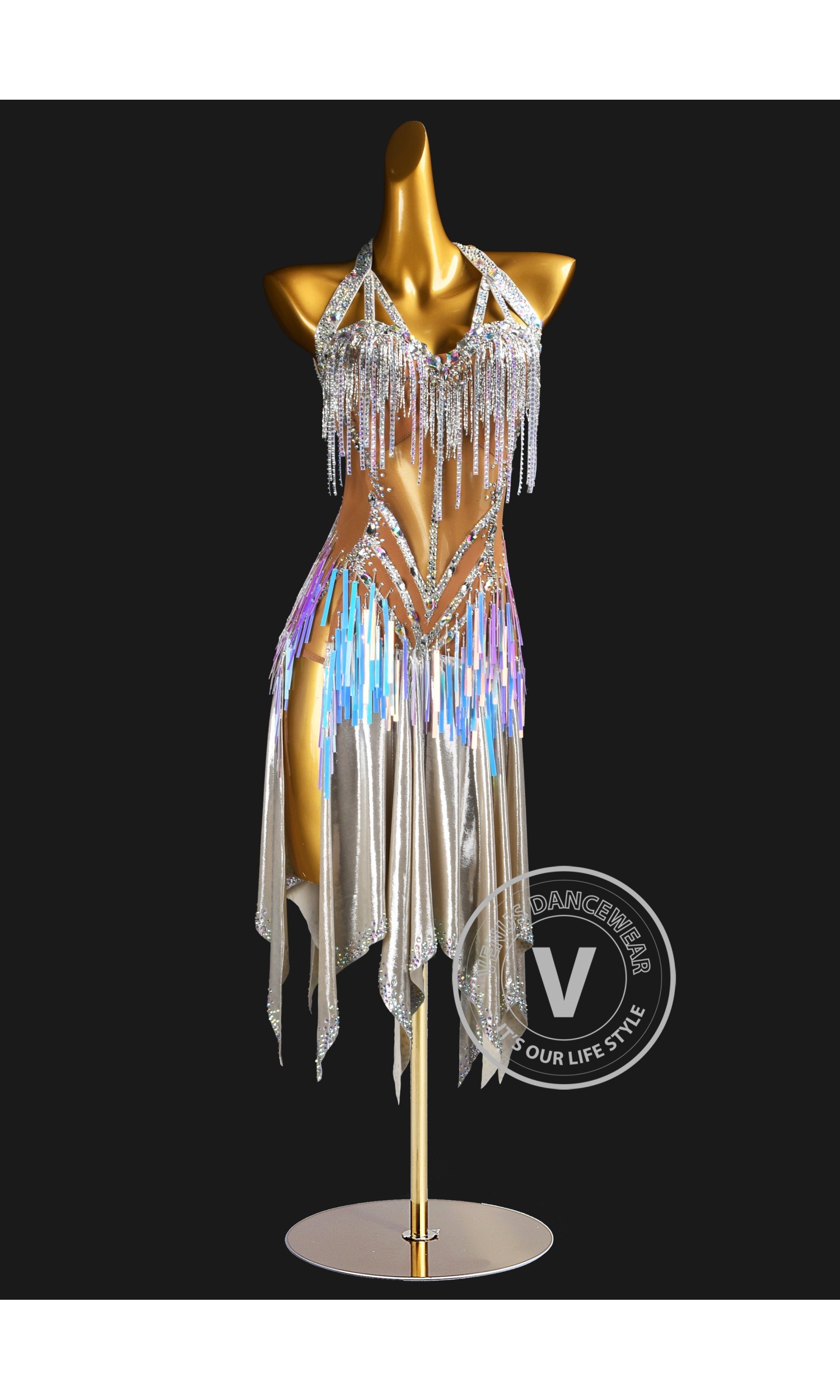 Mermaid Aurora Latin Rhythm Chacha Salsa Rumba Competition Dance Dress