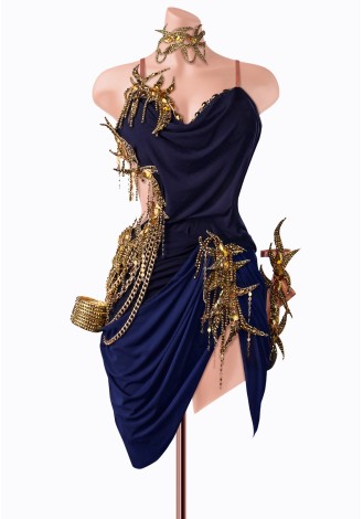 Midnight Chain Latin Dress TID-LM0586