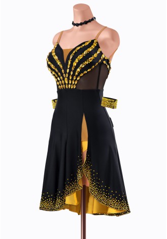 Noir Sparkle Latin Dress TID-LM1098