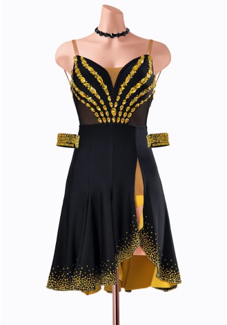 Noir Sparkle Latin Dress TID-LM1098