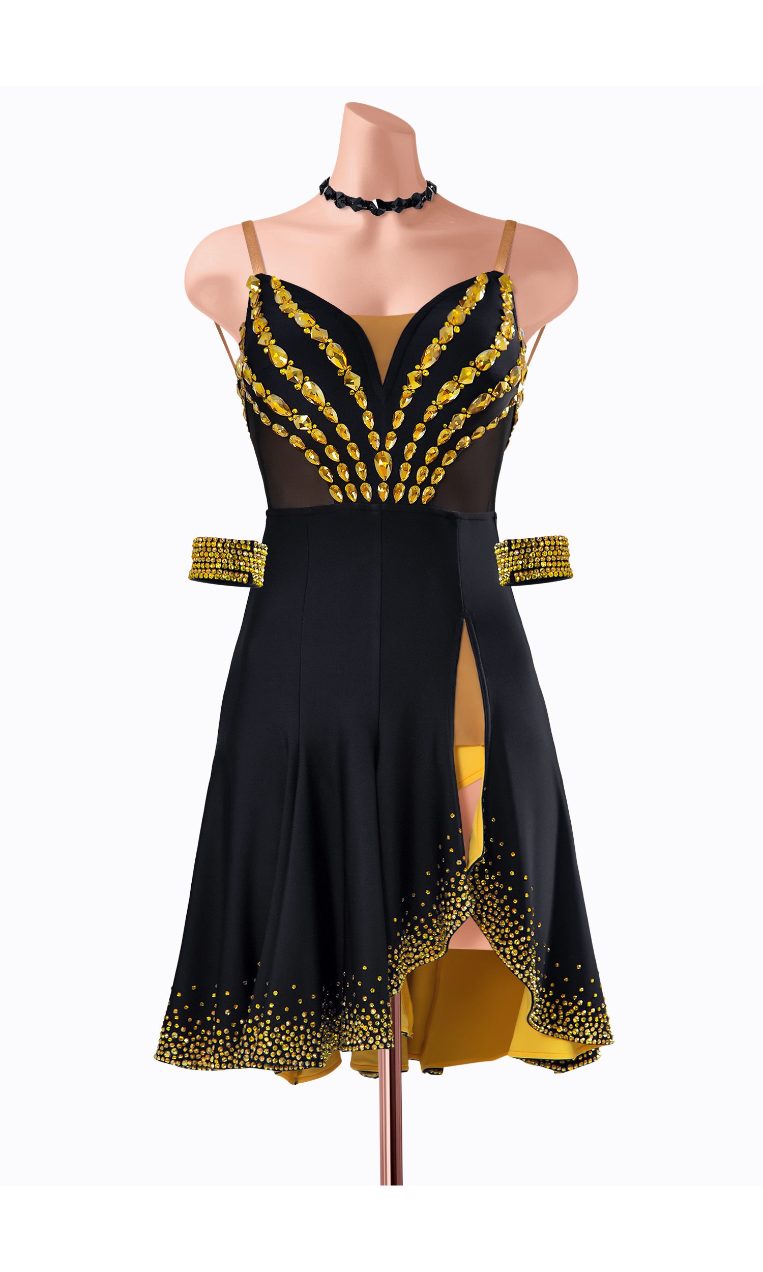 Noir Sparkle Latin Dress TID-LM1098