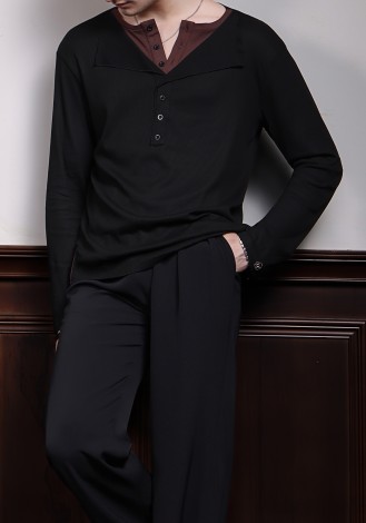 TID Latin Aristocrat Layered Two-Tone Latin Shirt A013