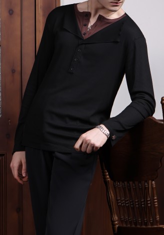 TID Latin Aristocrat Layered Two-Tone Latin Shirt A013