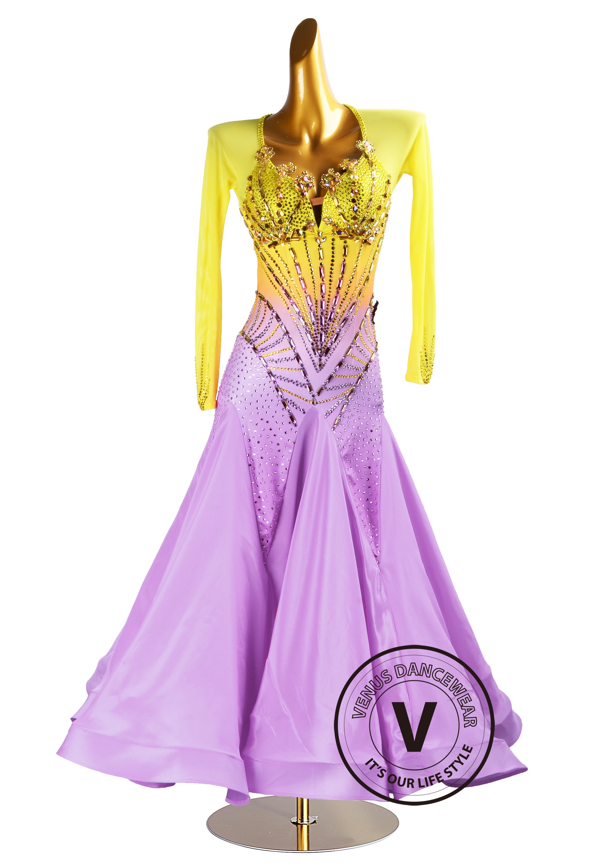 Sunrise to Sunset Ballroom Dress Waltz Smooth Ballroom Dress for Competition Performance