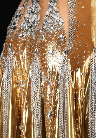 Golden Mirage Waltz Ballroom Dress Smooth Competition Dresses