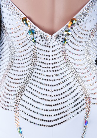 White Symphony Waltz Ballroom Dress Smooth Competition Dresses