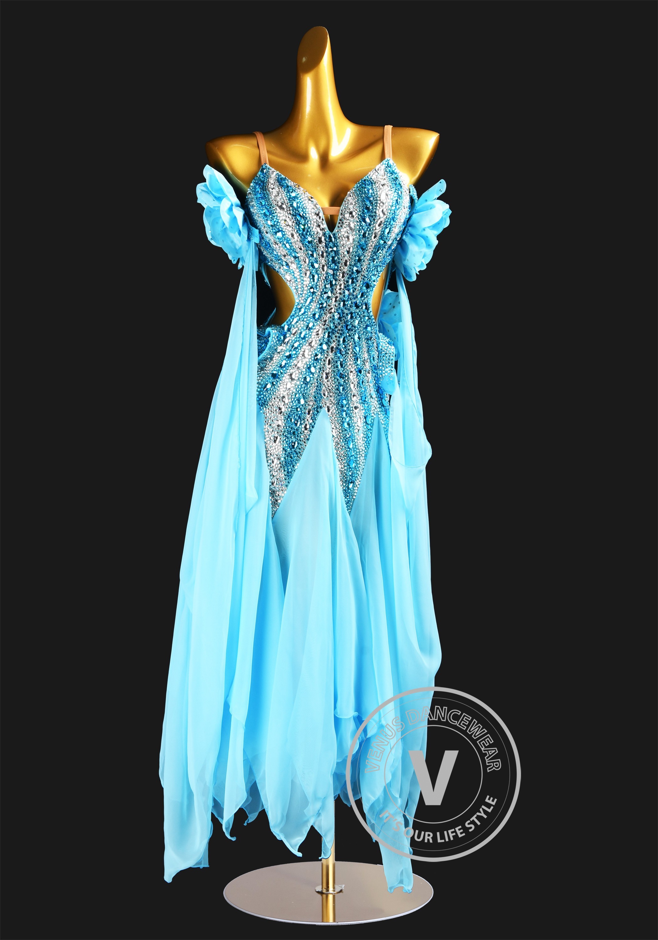 Frosted Grace Waltz Ballroom Dress Smooth Competition Dresses