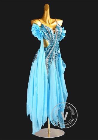 Frosted Grace Waltz Ballroom Dress Smooth Competition Dresses